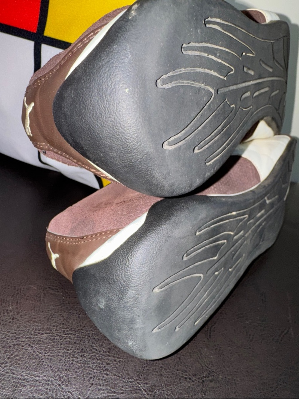 MAKE OFFER! Puma Brown Suede Sneakers with White Formstrip Men's 10.5US - Picture 9 of 11